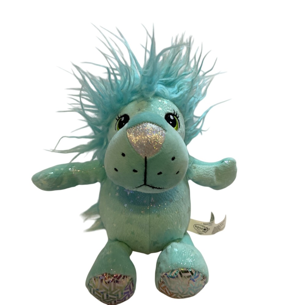 redemption plus‎ plush 322354 turquoise silver sparkle lion